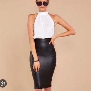 SPANX Faux Leather Pencil Skirt S